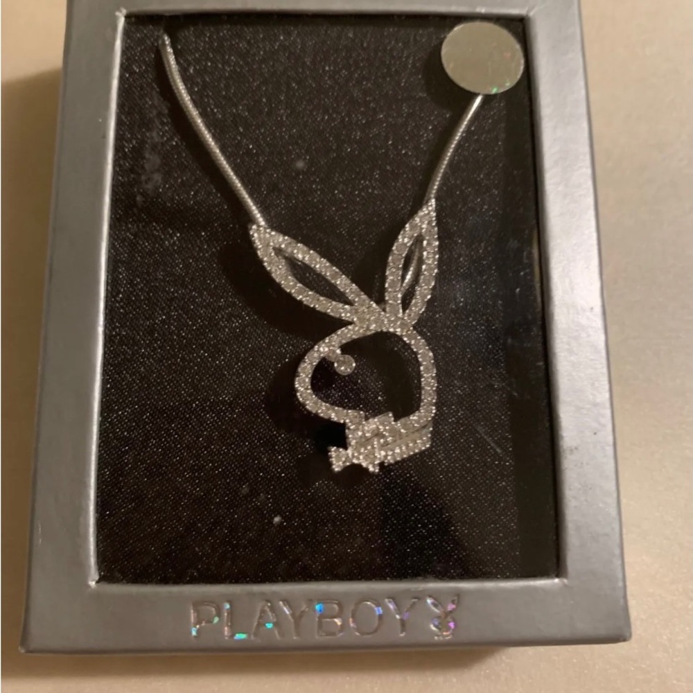Playboy Bunny Rhinestone Y2K Necklace Néw In Box